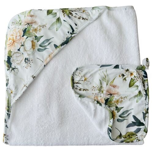 Mini & Me - Hooded Towel & Washcloth Set ‘Ivy’