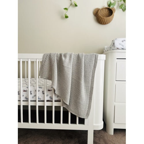 Mini & Me - Herringbone Blanket ‘Grey Melange’