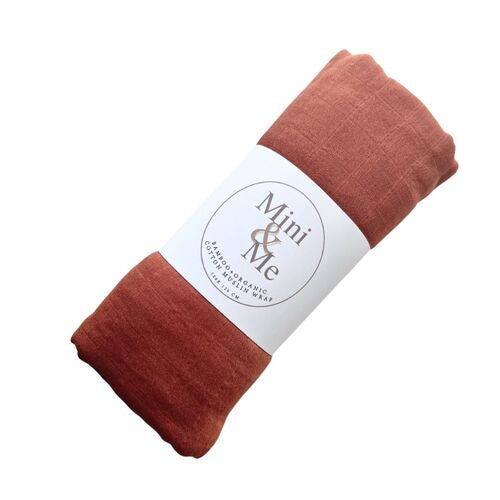 Mini & Me - Bamboo Muslin Wrap ‘Chestnut’