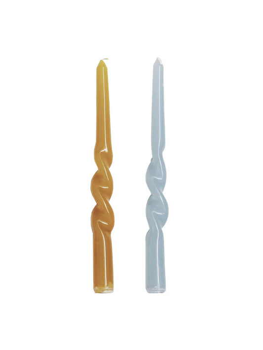 Mosey Me - Twisted Dinner Candle Set of 2 ‘Sky & Olive’