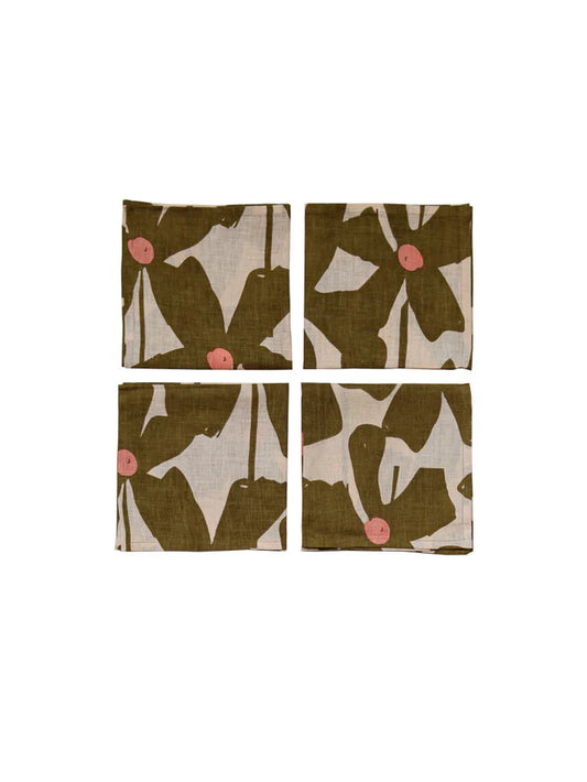 Mosey Me - Olive Poppy Napkin Set