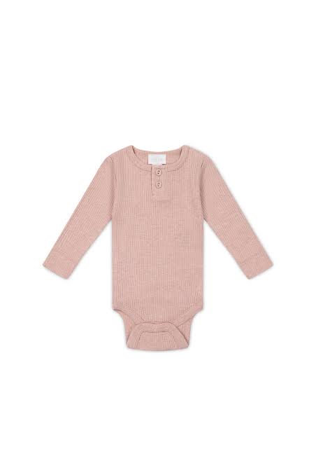 Jamie Kay - Organic Cotton Modal Long Sleeve Bodysuit Peony Marle