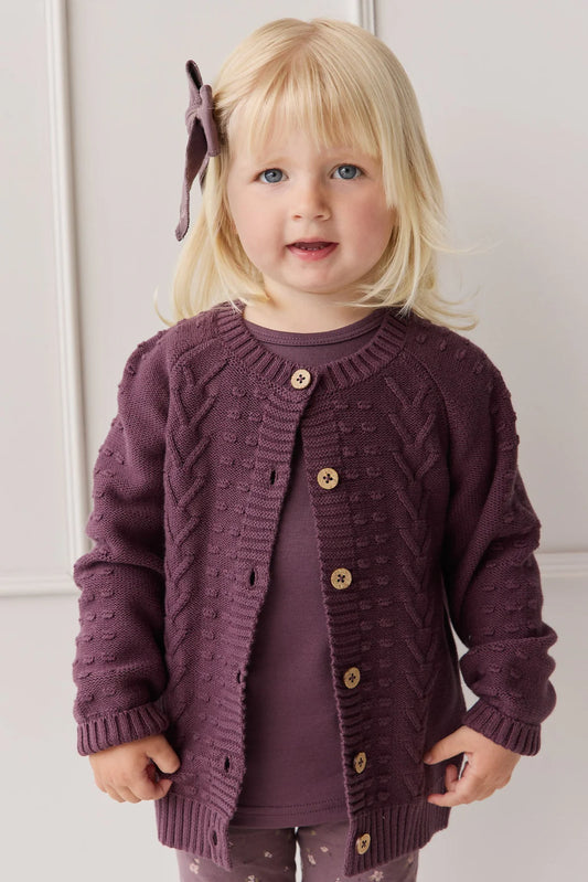 Jamie Kay - Cable Knit Cardigan Blackberry